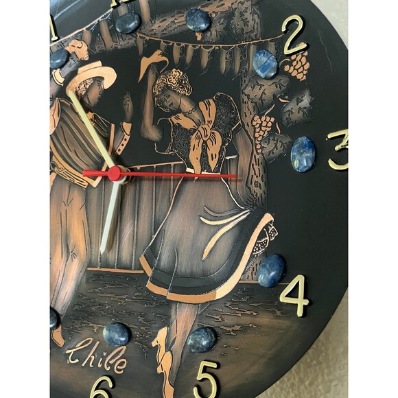 Beautiful Copper Bronze and Lazuli Stone Wall Clock - Picture 4 of 7